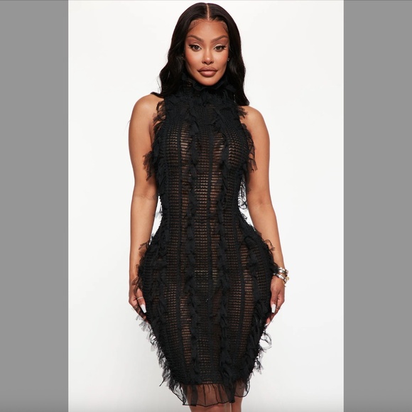 Fashion Nova Dresses & Skirts - NWT Fashion Nova Tall So Dramatic Mesh Mini Dress